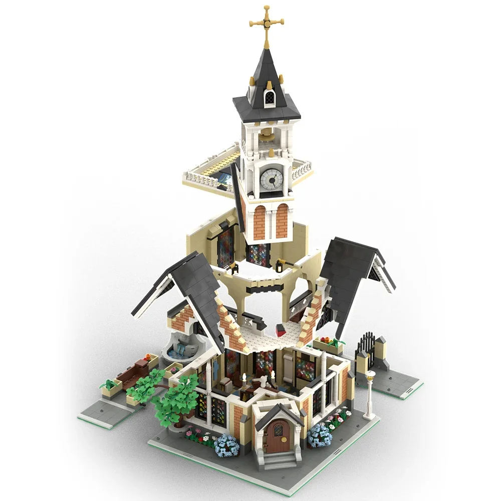 Moc 3118 PCS Kit di blocchi di costruzione della chiesa commemorativa di san giuseppe Modern Street Architecture Model Toys for Children Gifts