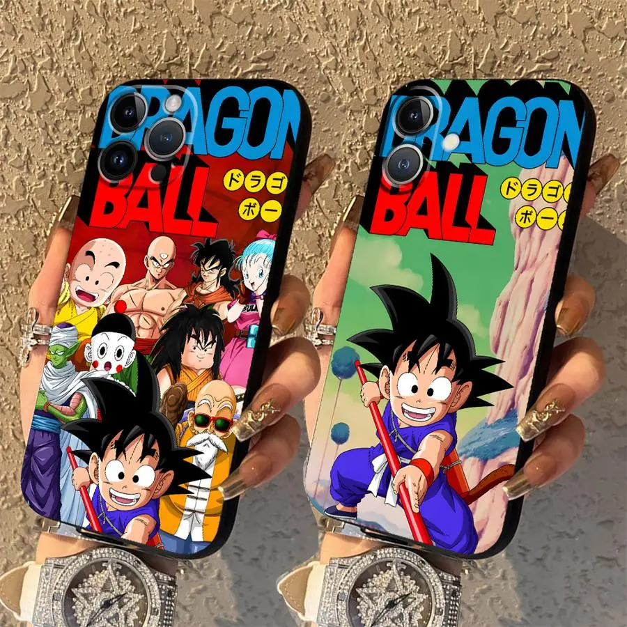 Schwarze weiche Handyhülle für iPhone XS Max XR 15 16 14 Plus 13 12 11 17 Pro 7 8 17Air Dragon Ball Classic Anime Son Goku
