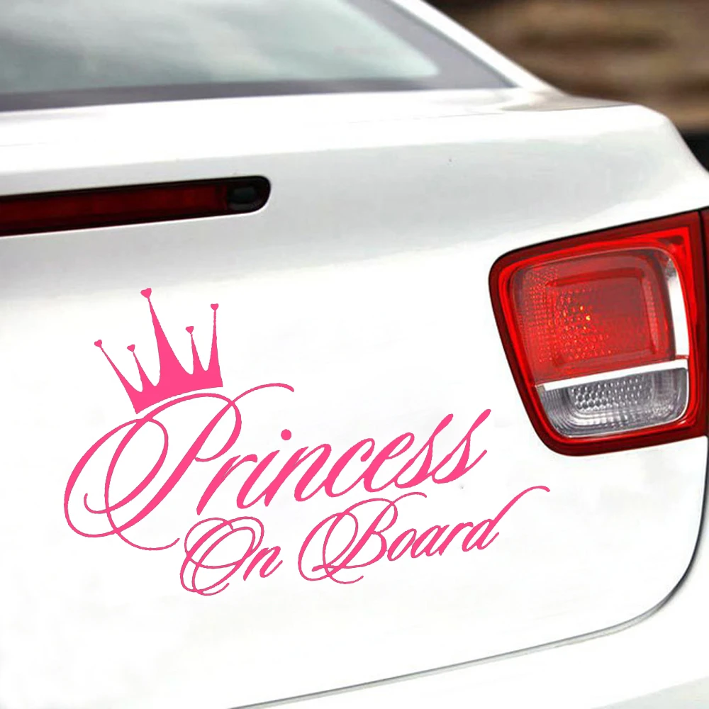 16.5X10.9CM Pink Princess ON BOARD Warning Sign Sticker on Car Decoration Vinyl Stickers and Decals Styling Sticker