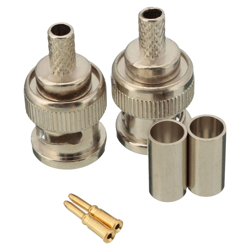 40 Sets 3-Piece BNC Male RG58 Plug Crimp Connectors