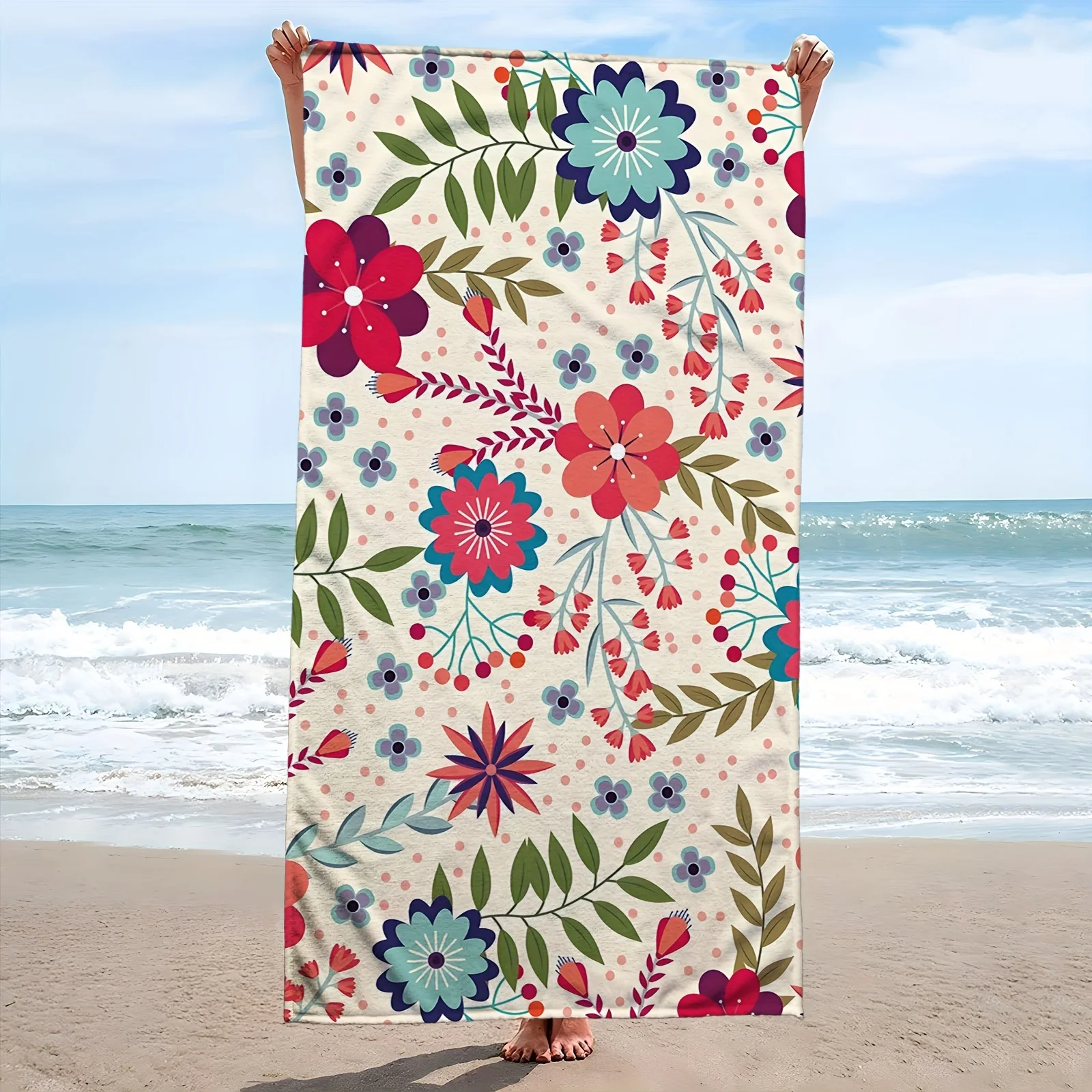Double Sided Boho Folk Floral Pillow Cover Colorful Bohemian Flower Leaf Print Soft Throw Pillow Case for Home Decor Gift
