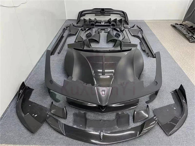 M-style Carbon Fiber Engine Hood Front Bumper Rear Bumper Side Skirts Body Kit for  488