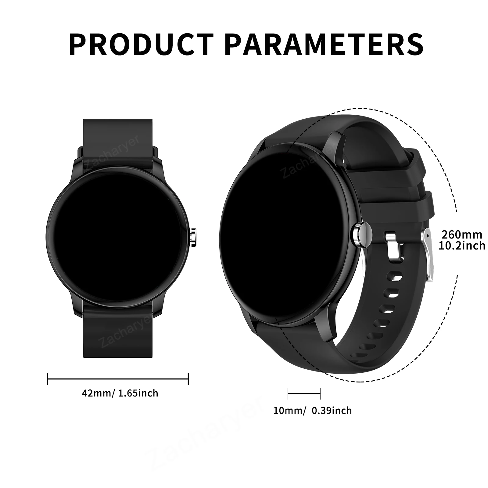 Smartwatch, Wireless Calling/Dialing, Multi-Sport Mode, Message Alert View, Customized Wallpaper, Fitness Monitor, Compatible Wi