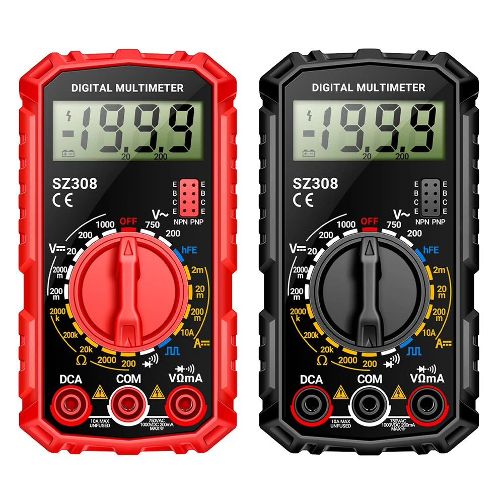 Aneng Sz308 Multimeter Digitale Spanningstester 1999 Telt Ac/Dc Voltmeter Ammeter Weerstandsmeter Hfe Triode Zoemer Multimeter