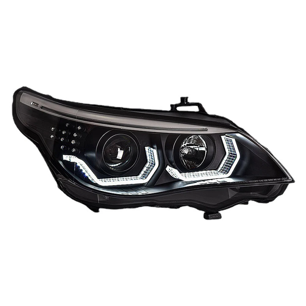 Car Styling LED HeadLamp for BMW 5 Series E60 2003-2010 LED Headlight angel eye headlight BI XENON front