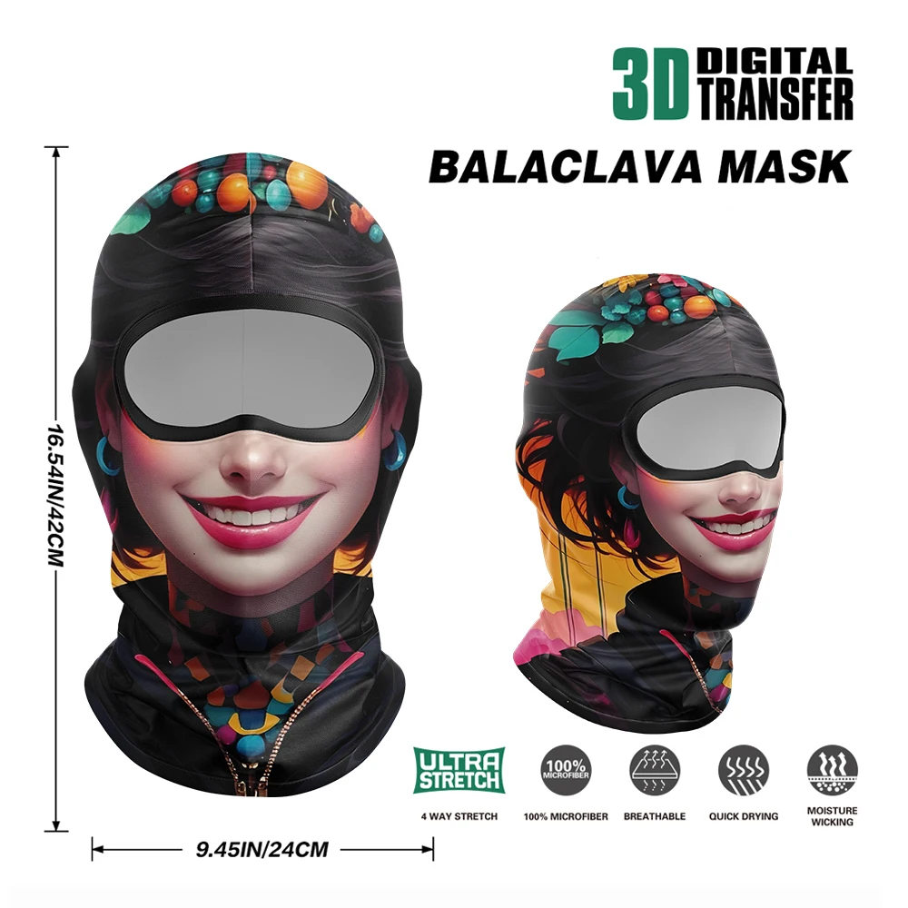 Balaclava Neue 3D-Menschen-Gesichtsmaske für Outdoor-Radfahren, atmungsaktiv, schnelltrocknend, UV-Sonnenschutz und staubdicht, Eisseide Vollgesichtsmaske – Detail 7