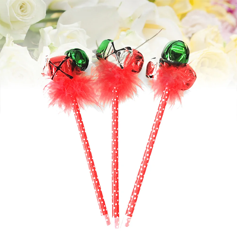 

3Pcs Jingle Bell Ballpoint Pens Design Christmas Writing Pen for Students School Holiday Party Favors