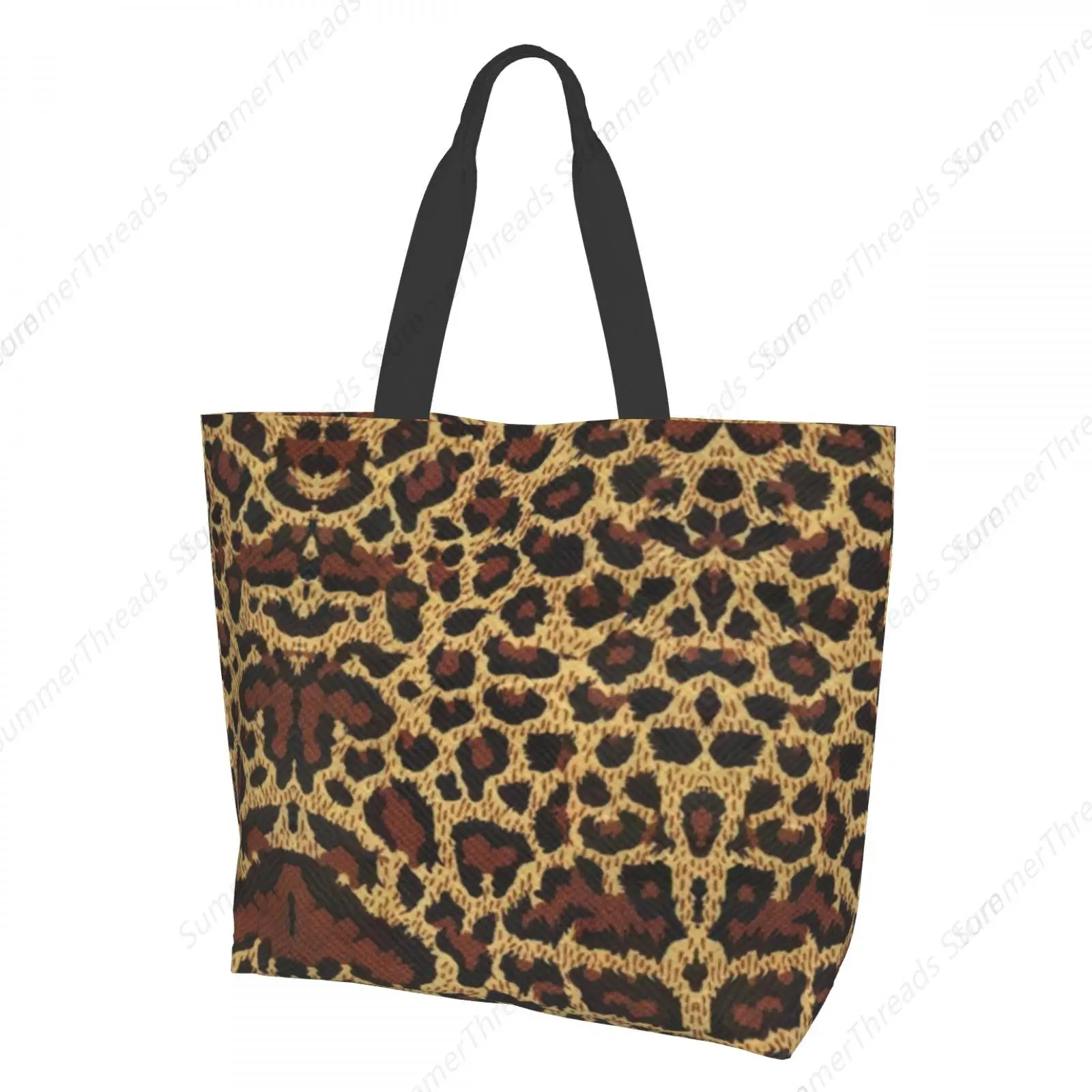 

Classic Leopard Print Tote Bag for Women Large Print Bags Portable Beach Bag Reusable Grocery Bags Waterproof