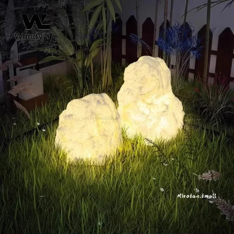 Landscape courtyard outdoor garden lawn light waterproof floor atmosphere art imitation stone resin light