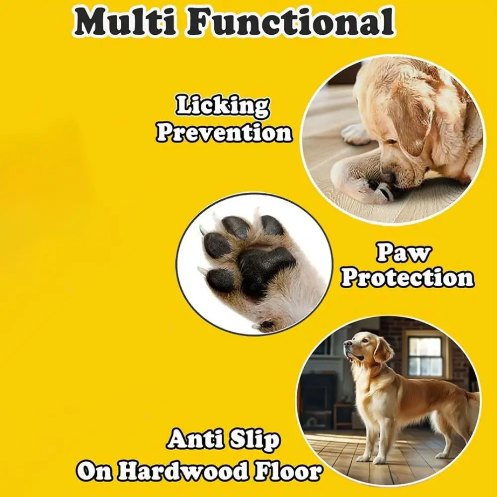 4PCS High Quality Anti-Slip Cozy Dog Socks Anti-Scratch Strong Grip Knitted Socks Cotton Adjustable Band Paw Protector Indoor