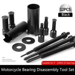12pcs Motorcycle Inner Bearing Extractor Remover Puller Auto Gear Remover Pulling Tool 5 Clamps 9-23mm for Car Steering Wheel