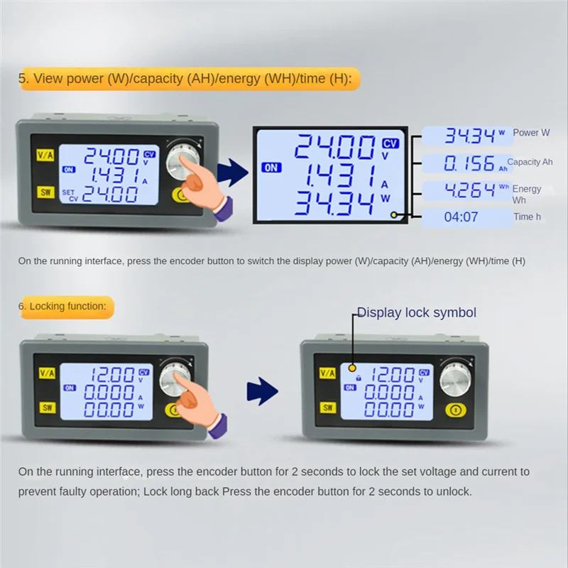 Alimentatore regolato cc regolabile CNC tensione costante manutenzione corrente costante modulo Step-Down 20A/1200W