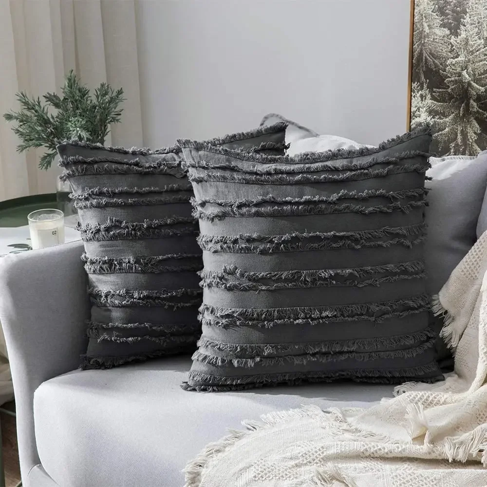 Dark Gray Soft Cushion Covers 45x45cm Throw Pillow Cover for Couch Home Decor Pillows for Sofa Bedroom Pillow Cases