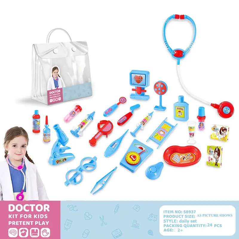 Jouets de docteur pour enfants, jeu de simulation, ensemble de médecin pour enfants, accessoires médicaux d'infirmière, sac pour garçon et fille, 216.239.