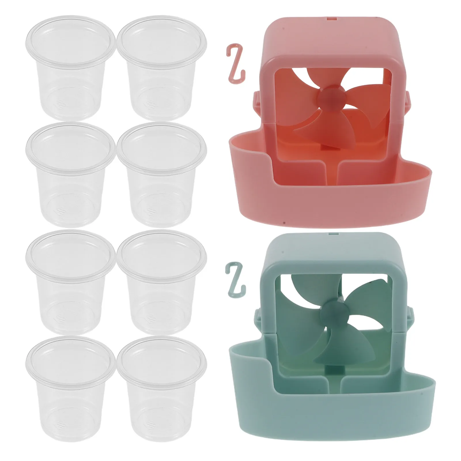 2Sets Ice Cooler Fan Hanging Rack Fast Cooling Fan Accessory Desktop Ice Pack Holder for Dorm Room Office Personal Cooling