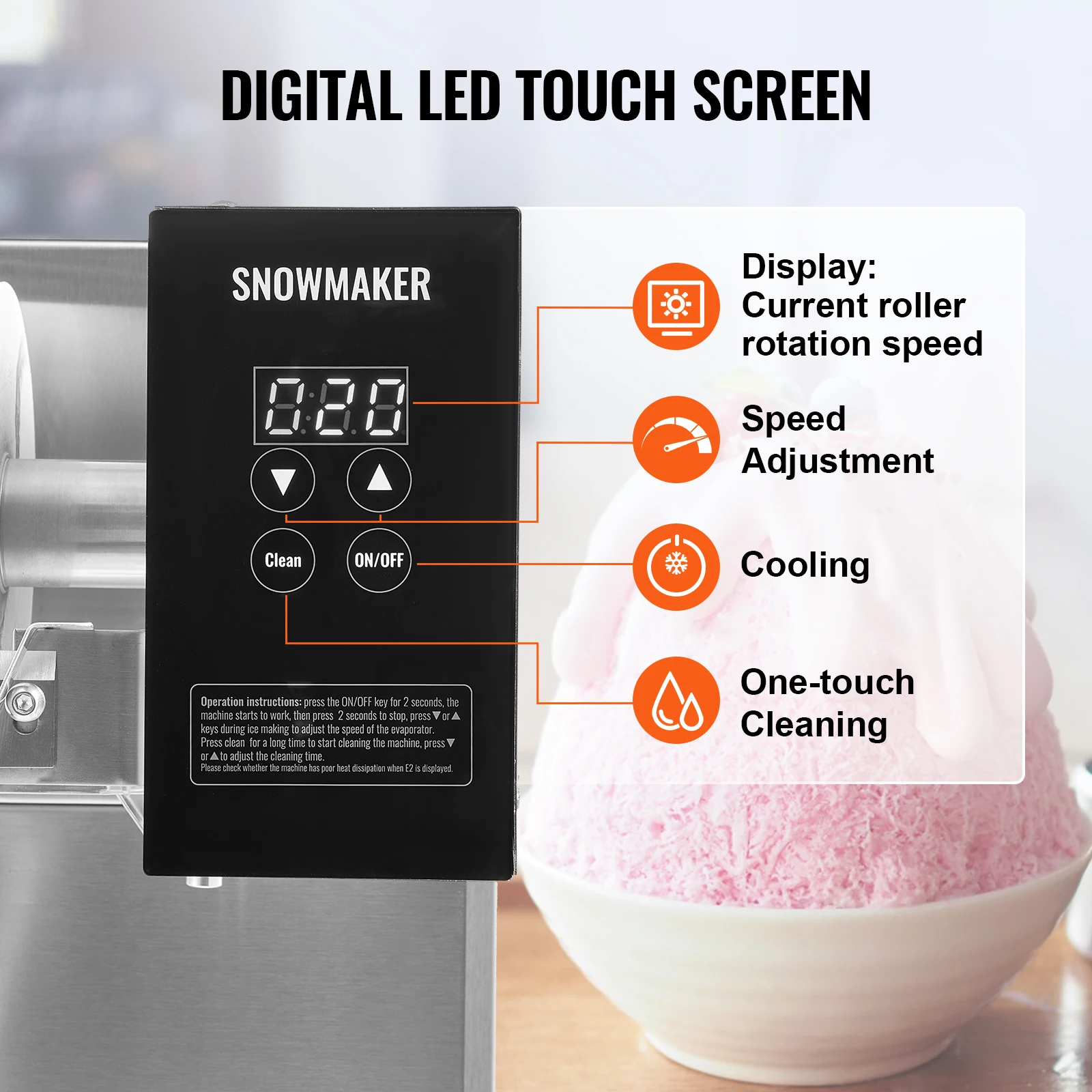 SucceBuy 商業スノーフレーク製氷機スノーフレーク製氷機ステンレス鋼アイスシェーバーマシン電動スノーコーンメーカー