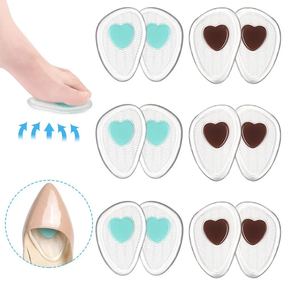 Anti-Slip Elastic Cushion Silicone Orthotic Arch Support Pads Women Insoles High Heel Cushion Insert Pad Forefoot Insoles