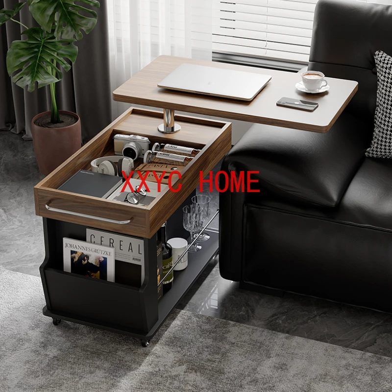 

Modern, simple and movable small coffee table beside sofa in living room