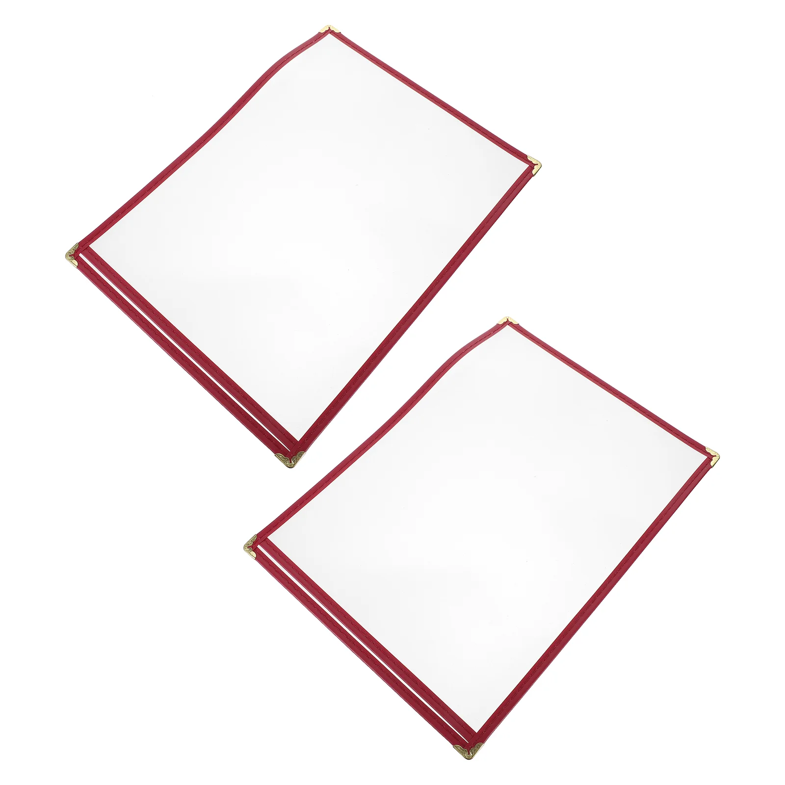 2 Pcs Menu Shelf Recipe Folder Bookmark Restaurant Supplies for Kitchen Pvc Price List Cover