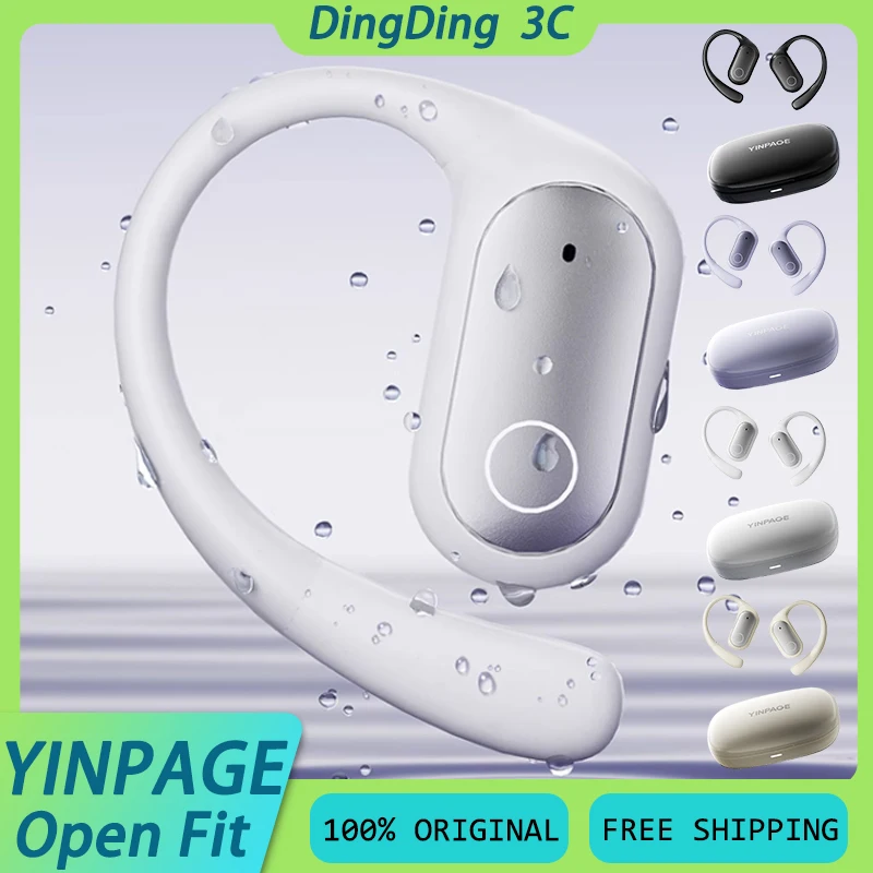 YINPAGE Open Fit Wireless Earphone 360 Panoramic Sound Bluetooth 6.0 Long Battery Life Lightweight Custom Open Sports Headset