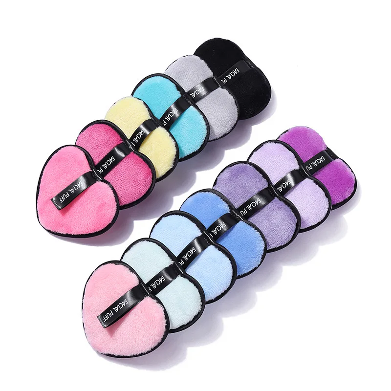 Tampon démaquillant en forme de cœur, outil de nettoyage, outil de lavage du visage, outil de maquillage de voyage 1 pièce