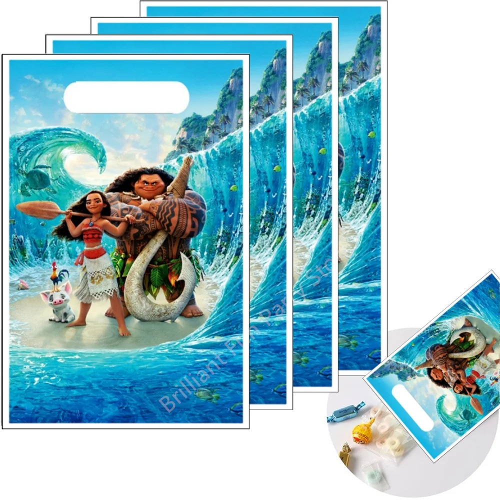 Disney Moana Birthday Party Decorations Princess Theme Candy Loot Bag Gift Bag Kids Girls Baby Shower Moana Maui Party Supplies