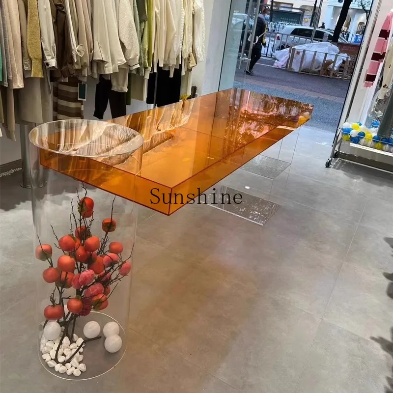 

Acrylic Showcase Zhongyi Clothing Store Zhongdao Shuitai Shoe Rack Store Cosmetics Table