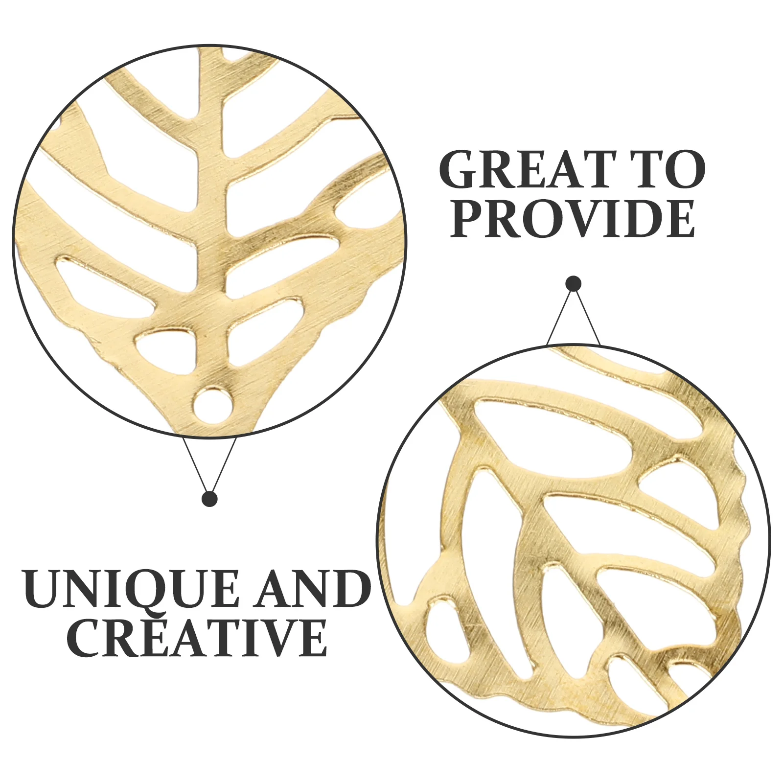

100pcs Hollow Tree Leaf Alloy Diy Jewelry Craft Components Golden 35*20Mm Pierced Decor For Necklace Bracelet Accessory Parts