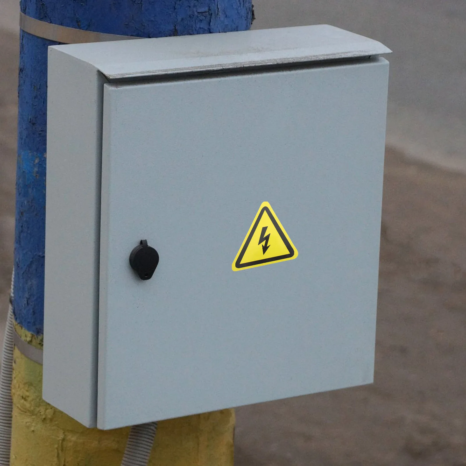 

4pcs High Voltage Warning Stickers 12cm Yellow Triangle Safety Signs Electrical Labels Traffic Signals