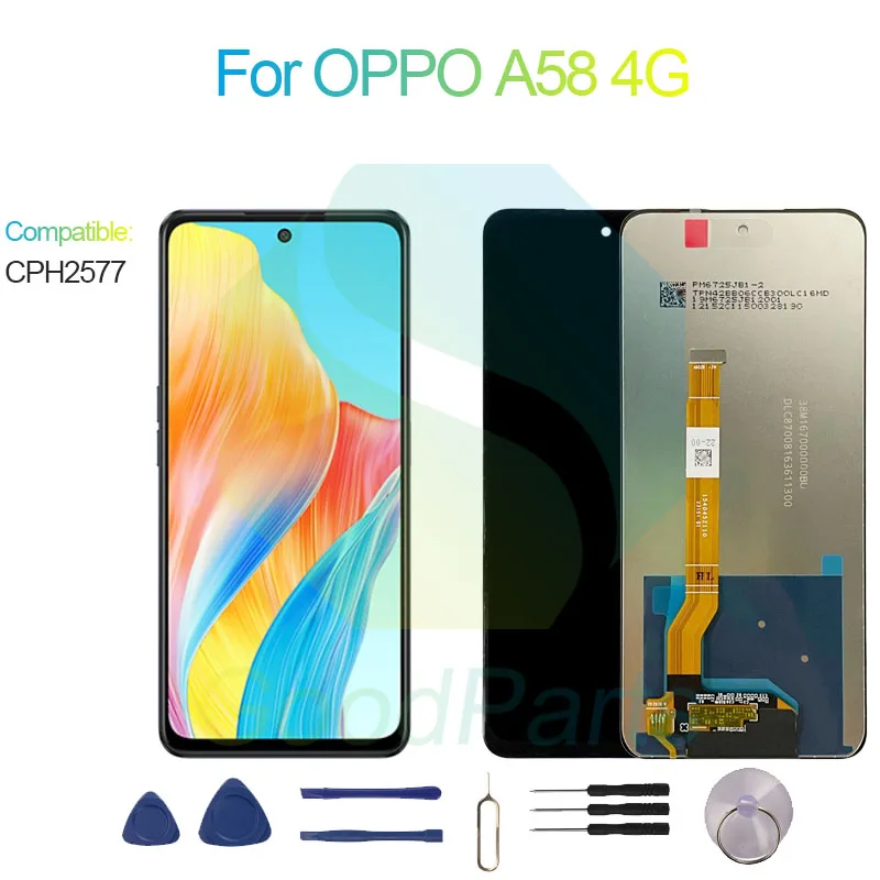 

For OPPO A58 4G LCD Display Screen 6.72” CPH2577 A58 4G Touch Digitizer Assembly Replacement