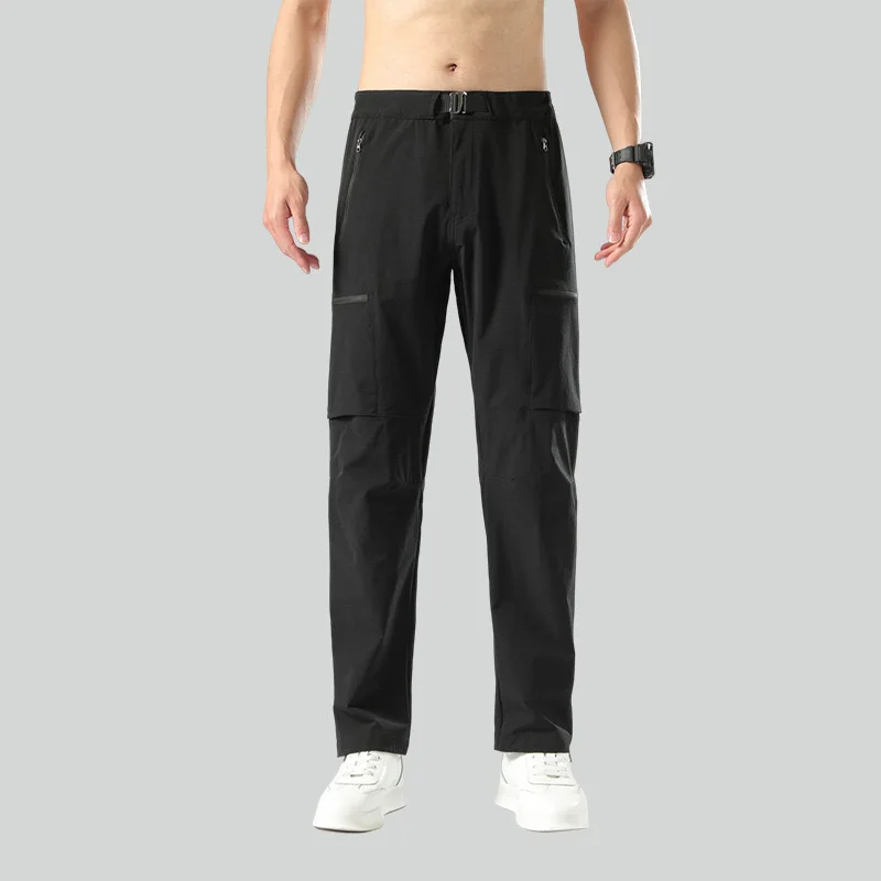 Mens Cargo Sweatpants Straight Fit Joggers for Sports Streetwear Loose Elastic Waist Circumference  Men Multi-pocket Long Pants