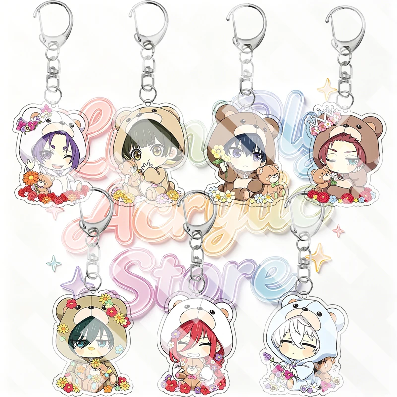 Q Version Cute Misato Kuroi Riko Amanai Yuji Itadori Jujutsu Kaisen Acrylic Keychain Anime Cartoon Pendant Key Ring Bag Charm