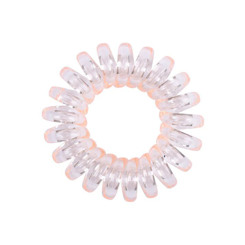 Telephone Wire Elastic Clear Hair Bands Plastic Spring Gum For Hair Ties No Crease Coil Hair Tie Ponytail Hair Accessories