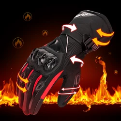 Motorcycle Gloves Winter Warm Waterproof Moto Motorcross Gloves Touch Screen Thermal Fleece Lined Motorbike Riding Gloves