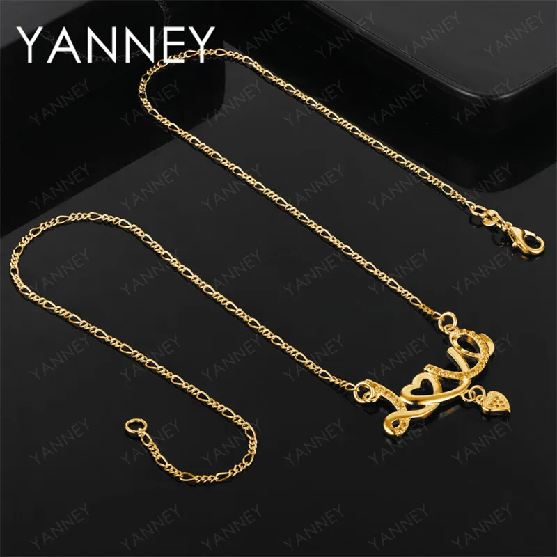 

925 silver 18K gold LOVE heart-shaped zircon necklace for women wedding jewelry gift charm fashion