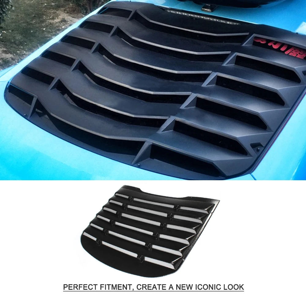 PP Rear Window Louver Black Sun Shade Visor Cover for Ford Mustang 2015 2016 2017 Air Outlet Bumper Shutter Grill Cover Frame