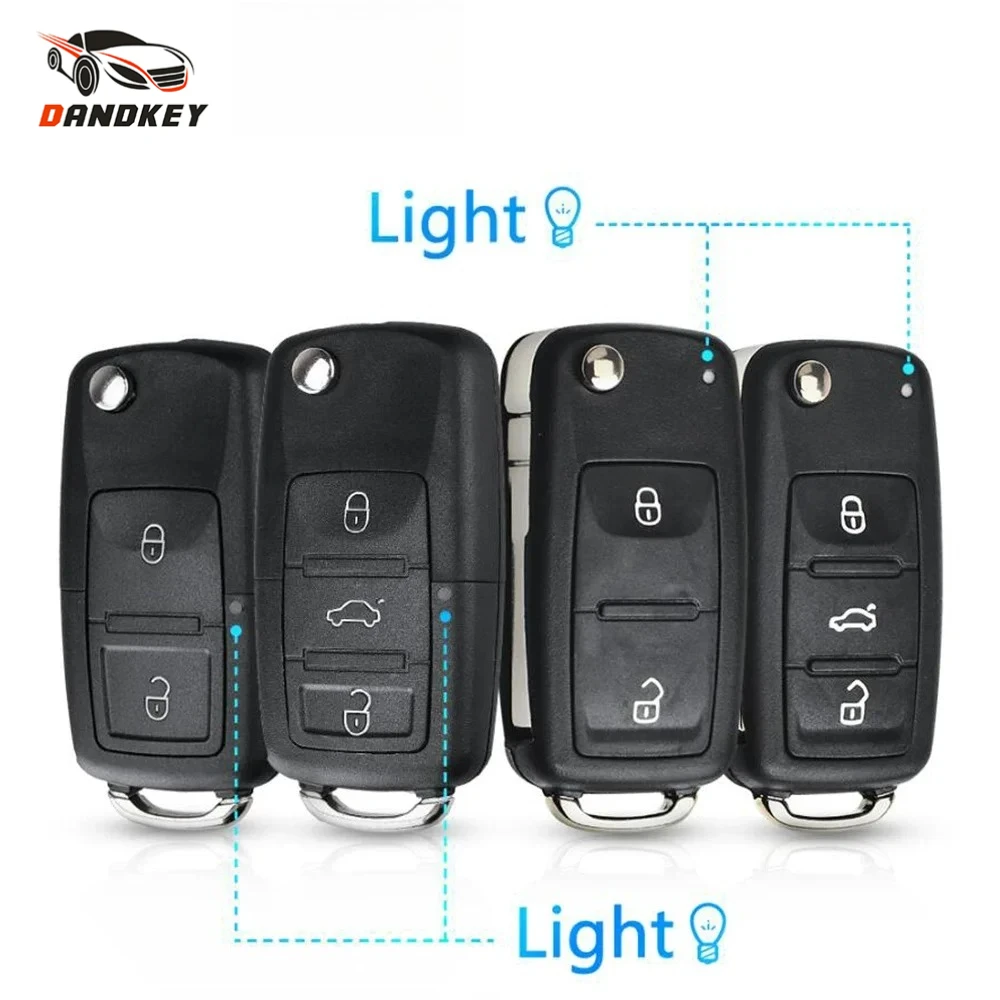 

Dandkey Folding Car Key Shell Remote Case Fob For VW Volkswagen Golf Mk6 Tiguan Polo Passat CC SEAT Skoda Octavia 2/3/4 Buttons