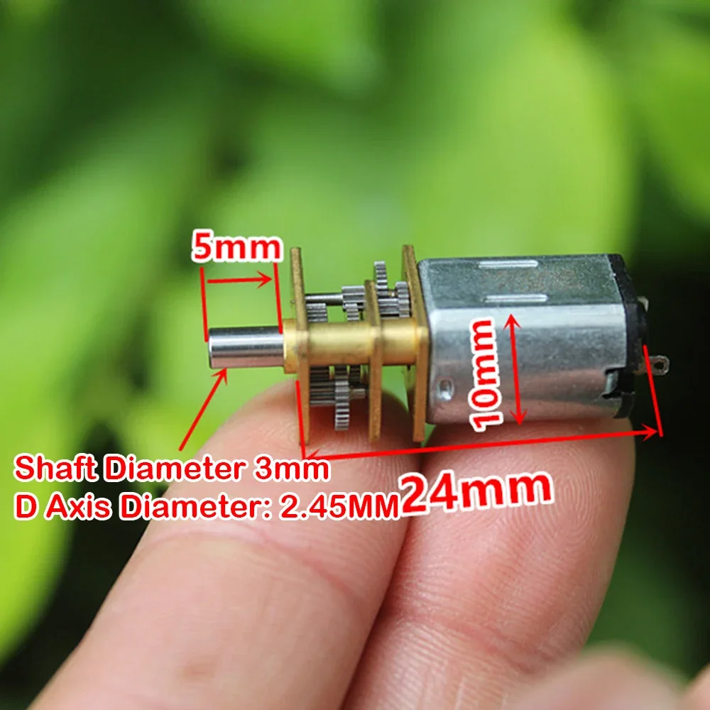 New DC 3-6V 38-76RPM Mini N20 Reduction Motor DC Motor High Torque Low Speed All Metal Reduction Gearbox Engine for Toy Model