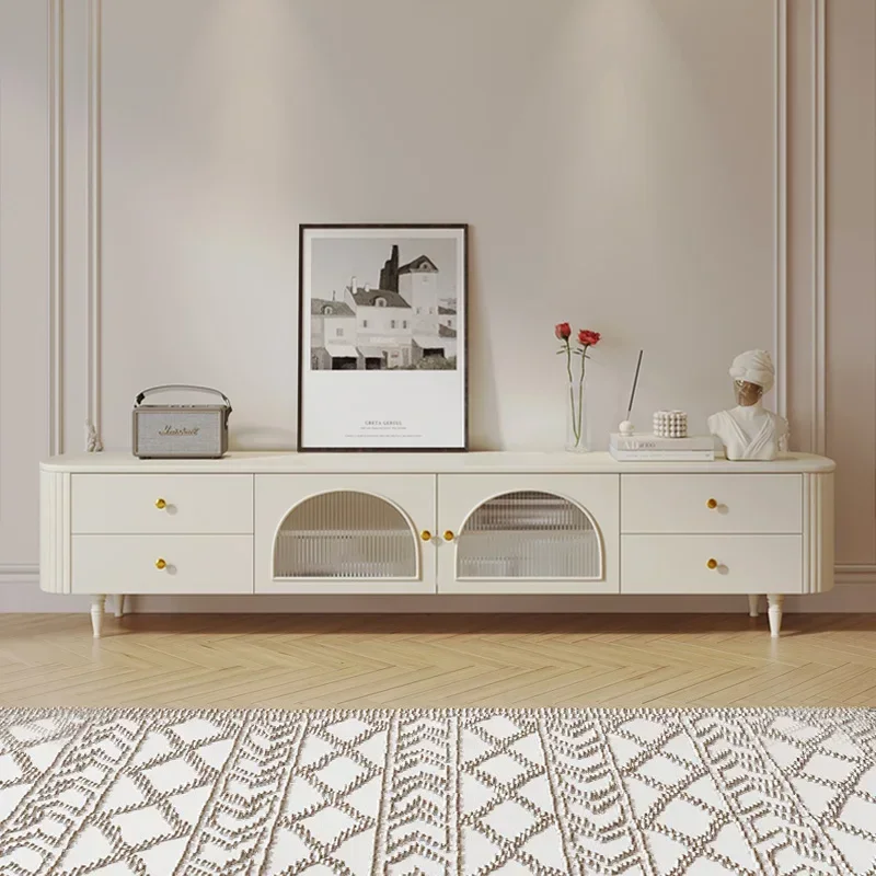 منظم حديث حامل تلفاز مصمم إسكندنافي فاخر كريمي طاولة تلفاز خزائن غرفة المعيشة Suporte Para Tv أثاث قاعة المدخل #2