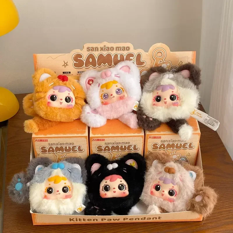

Samuel Authentic Plush Blind Box Cute Cat Paw Plush Keychain Bag Pendant Decorative Ornament Creative Holiday Birthday Gift