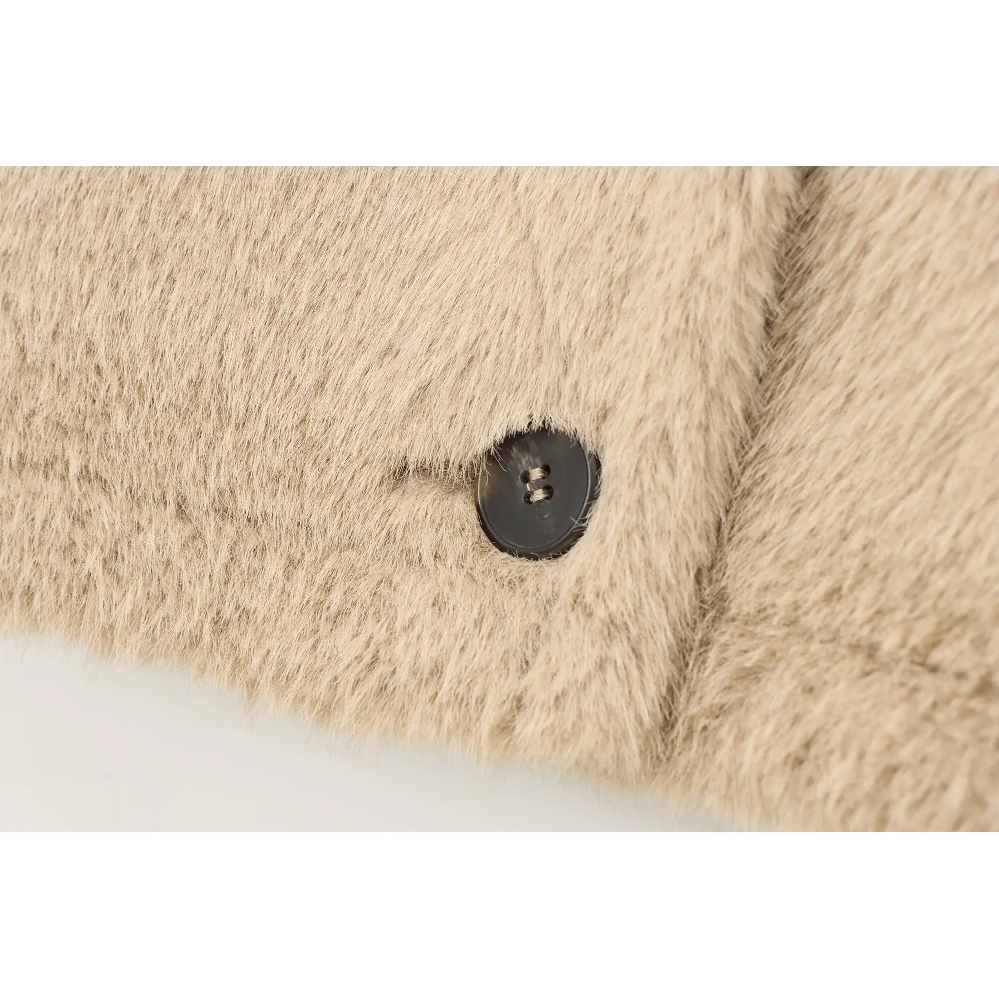 Faionable ort efeito de pele artificial jaet feminino outono novo sle design versátil casual wear fibra de poliéster longo sve