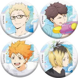 Round Haikyuu Anime Broche Dos Desenhos Animados, Emblema, Kozume, Kenma, Tobio, Kageyama, Bolsa, Pingente, Ornamento, Kawaii, Coleção de Acessórios, 58mm