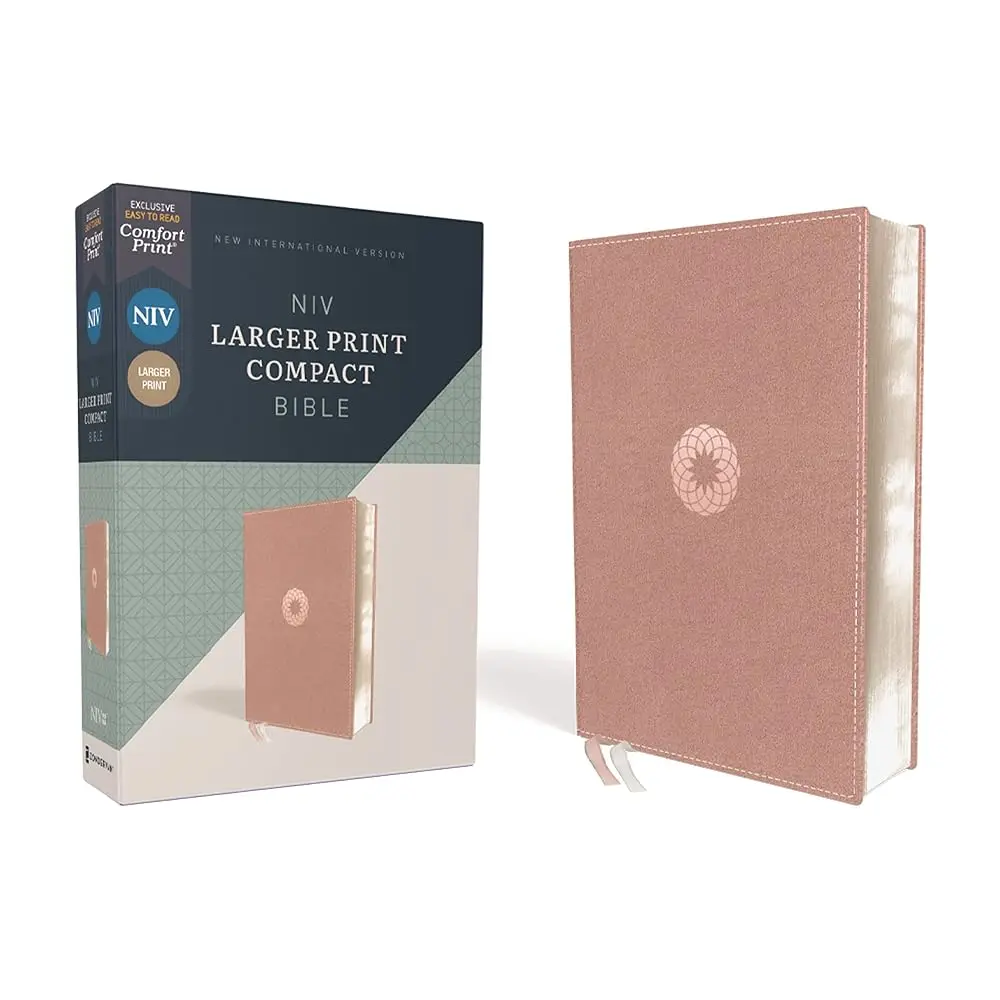 Envío Gratis, Biblia Compacta NIV (Tamaño de Letra 8.5), Leathersoft, Rosa, Letra Roja, Comfort Print