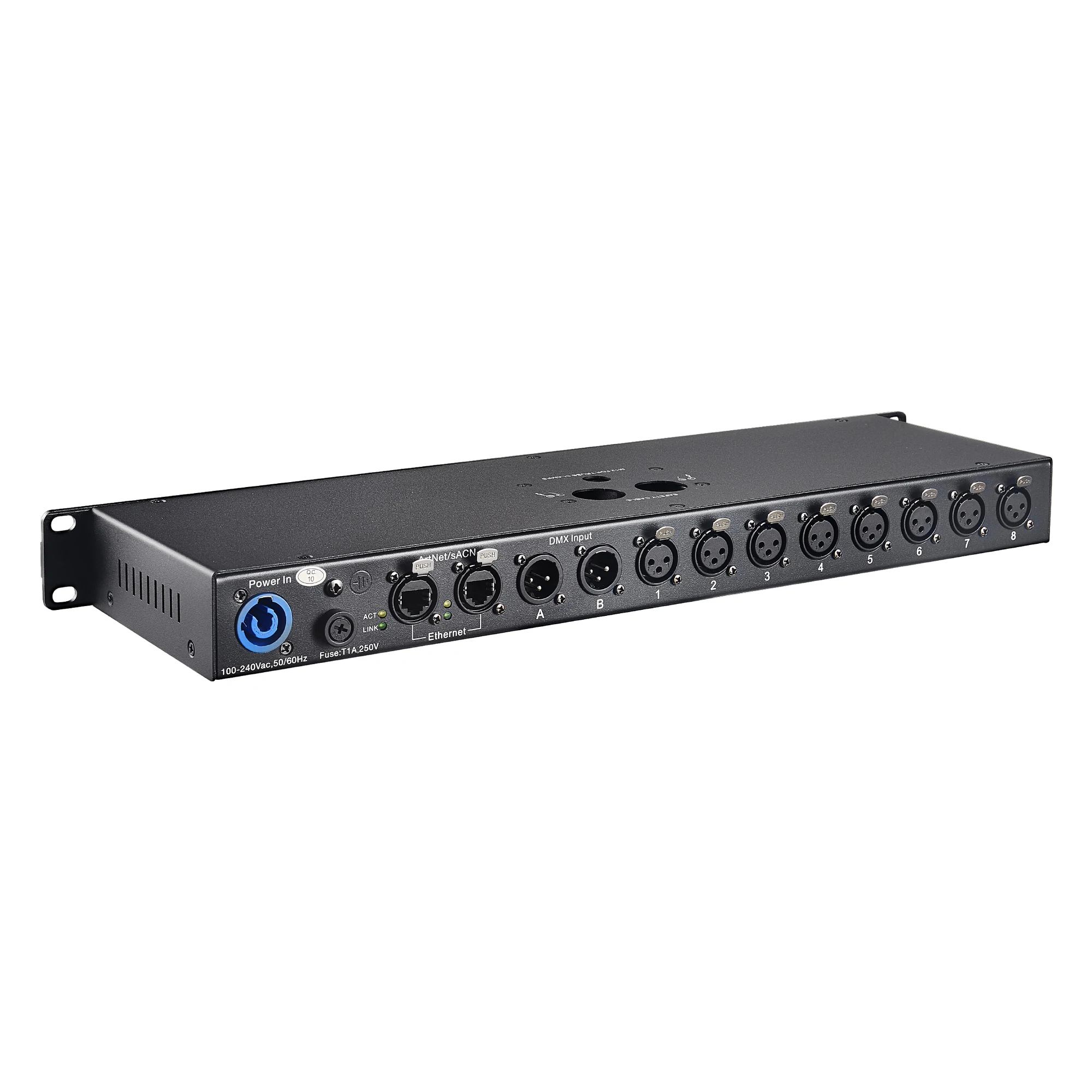 High Performance ArtNet SACN 8-Port DMX Splitter Isolated Signal Amplifier for Professional Stage Lighting Control