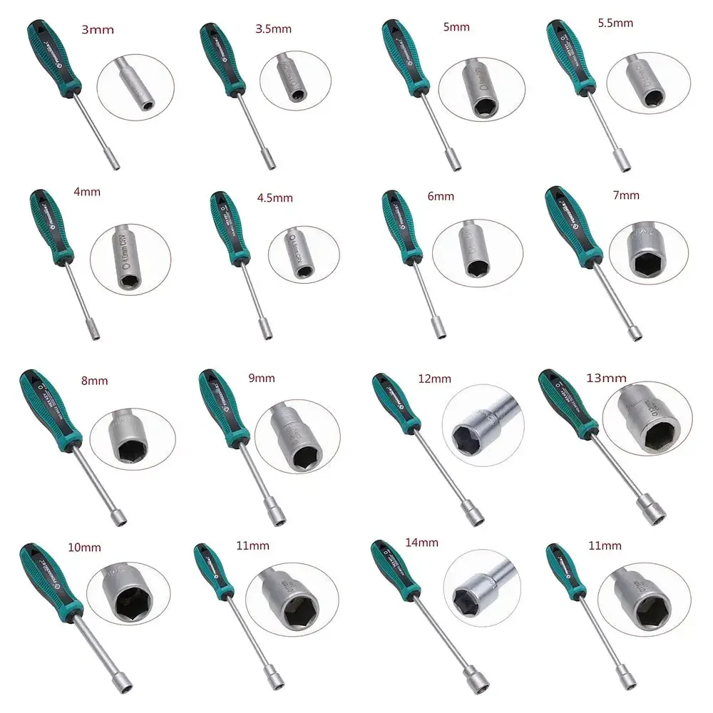 Alat Tangan Logam Pegangan Anti Selip Soket Obeng Kunci Pas Mur