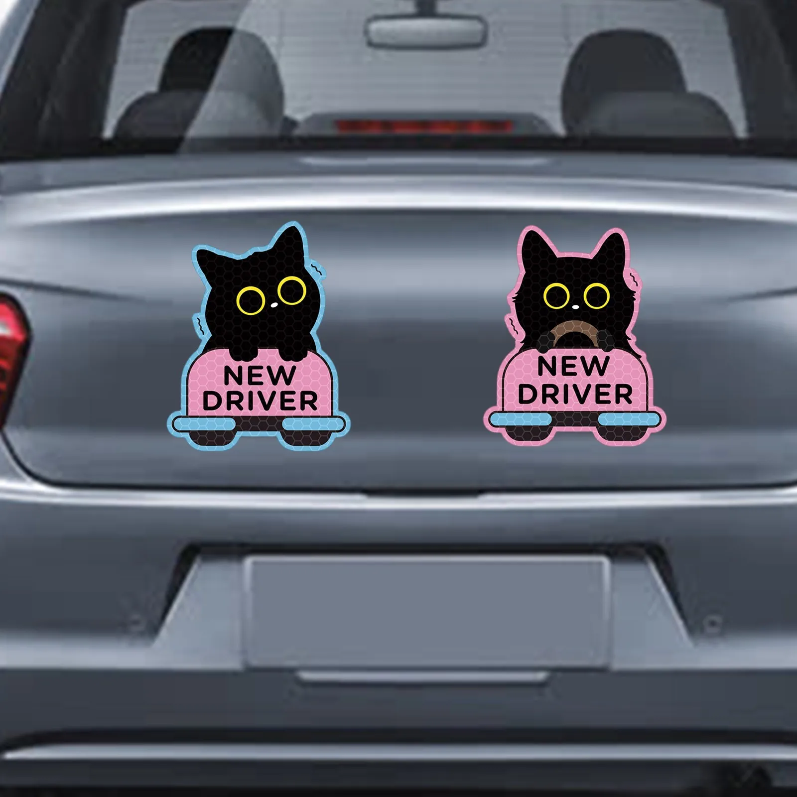 4pcs Cartoon Cat Student Driver Car Magnet Cute New Sign For Reflective Sticker Gift Teen ReUSAble Bumper Safety