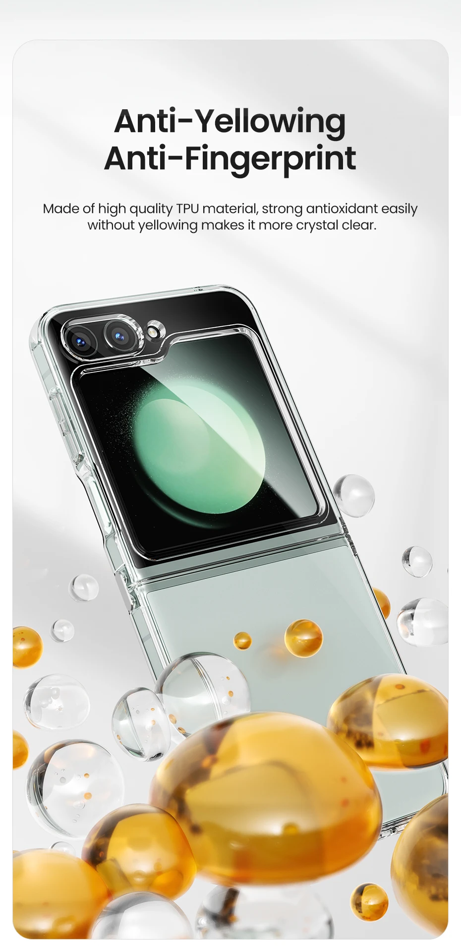 Toocki Transparente TPU-Telefonhülle für Samsung Galaxy Z Flip 6, 5, 4, 3, 5G, stoßfeste Abdeckung für Samsung Z Flip 6, 5 4 – Detail 10