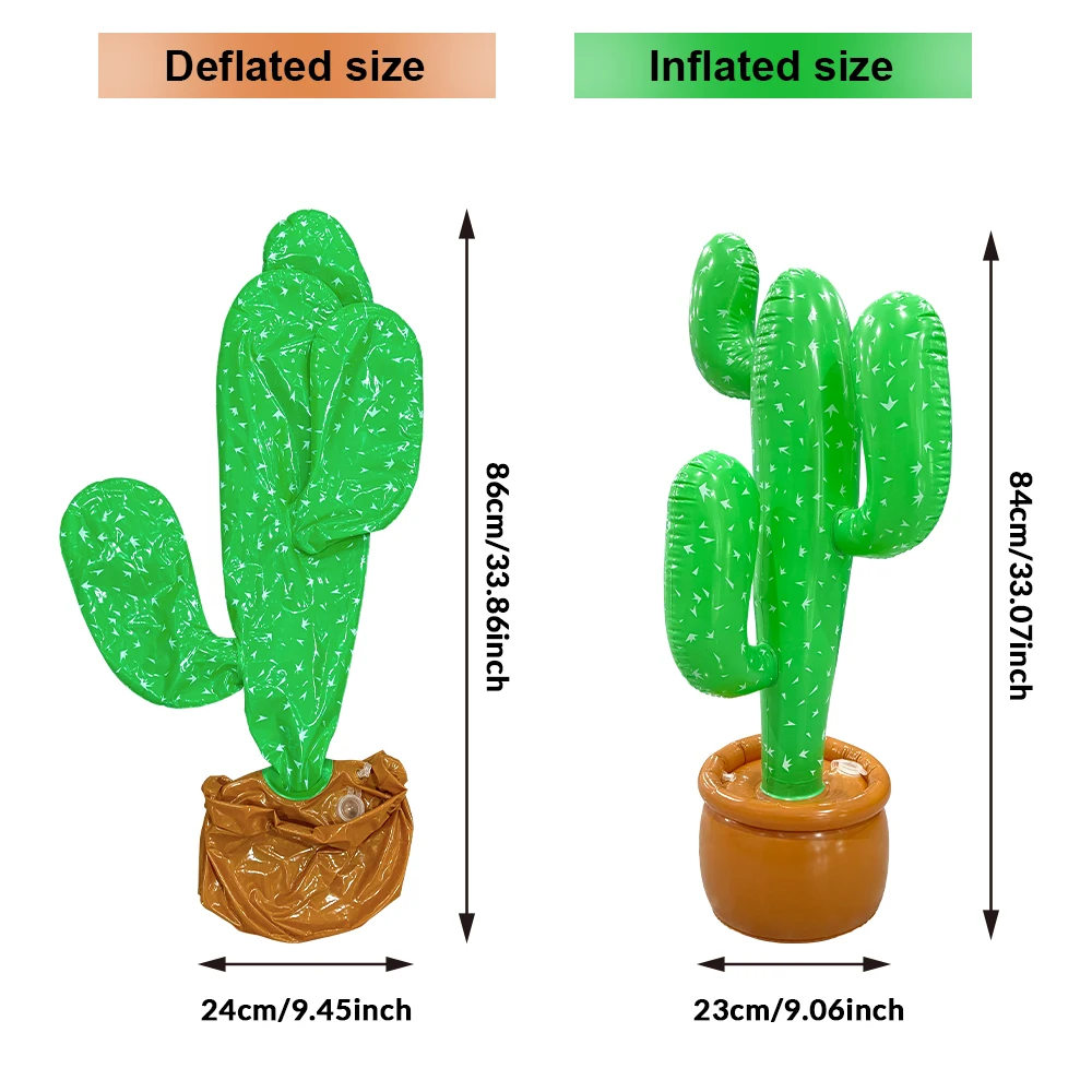 Inflatable Cactus Potted Plant - Ideal for Tropical - themed Parties, Poolside & Home Decor