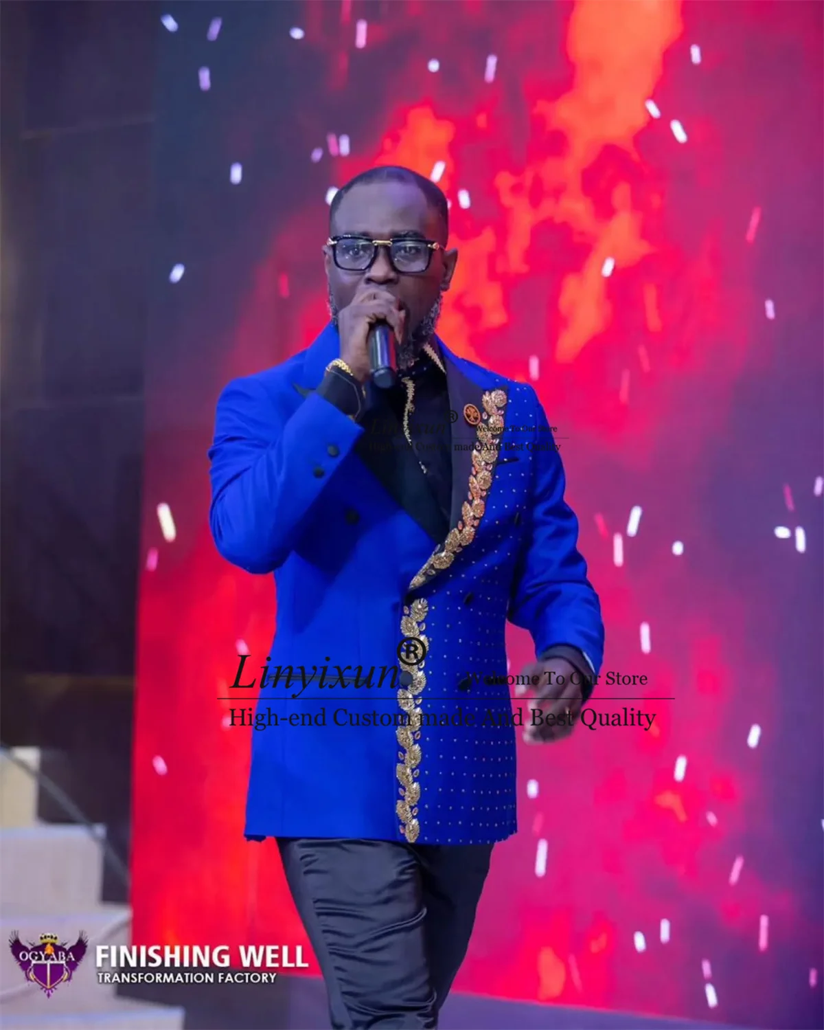 

Luxury Jewelry Ornament Tuxedos Men Suits 2 Piece Sets Wedding Groom Male Prom Blazer Customized Double Breast Party Ropa Hombre