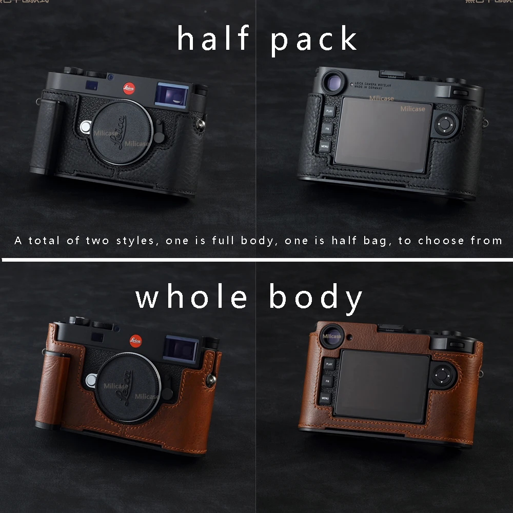 handwork Photo Camera leather cowhide Bag whole Body BOX Case For leica M11 handle grip Protective sleeve Arca-Swiss RRS base